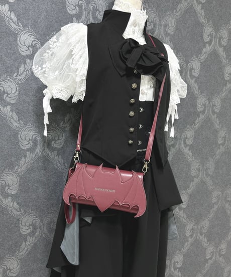 ATELIER-PIERROT／　“Nocturnal Grave” Batwing Wallet Bag（ボルドー）