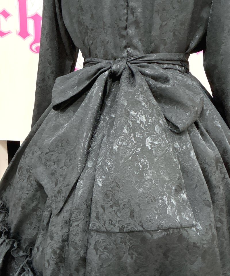 Pina sweetcollection／ローズジャガードワンピース（ブラック