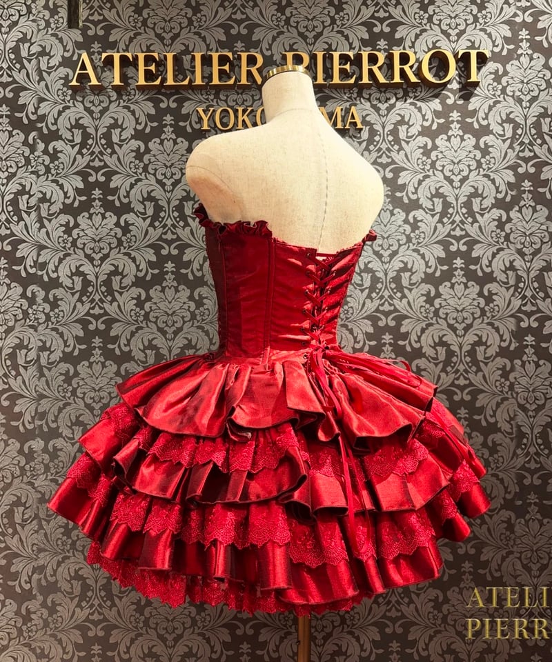 ATELIER PIERROT】コルセットワンピース赤
