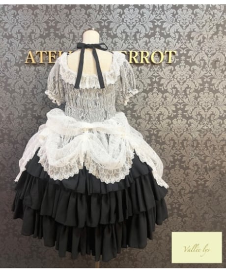 Vallée lys／Mellow Melody Dress（BLACK×WHITE）