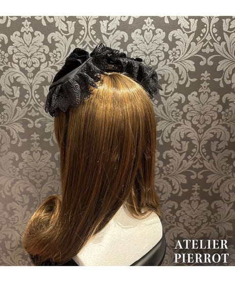 ATELIER-PIERROT／Sweet Lace Ribbon Headband （ブラック）