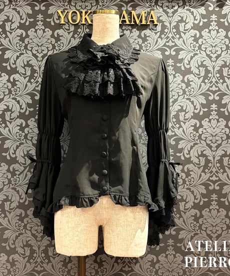 ルイーズジャボタイブラウス　綿 ATELIER-PIERROT ルイーズジャボタイブラウス 綿