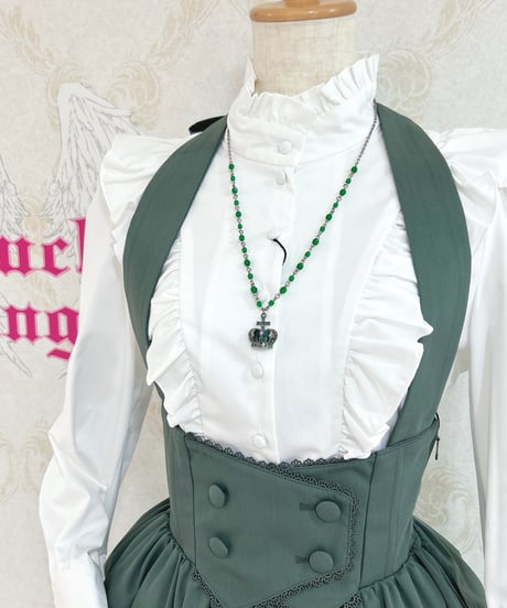 Sheglit／"Noble"クラウンネックレス（シルバー）グリーン