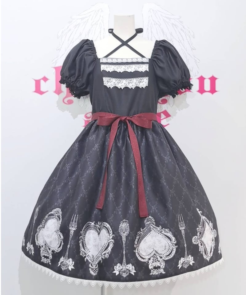 Enchantlic Enchantilly／トランプティータイムワンピース(黒)Lサイズ |