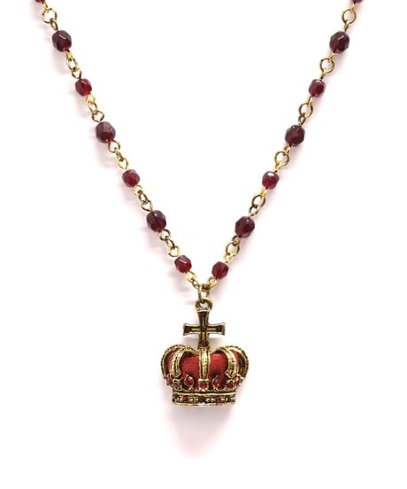 Sheglit／"Noble"クラウンネックレス（ゴールド）レッド