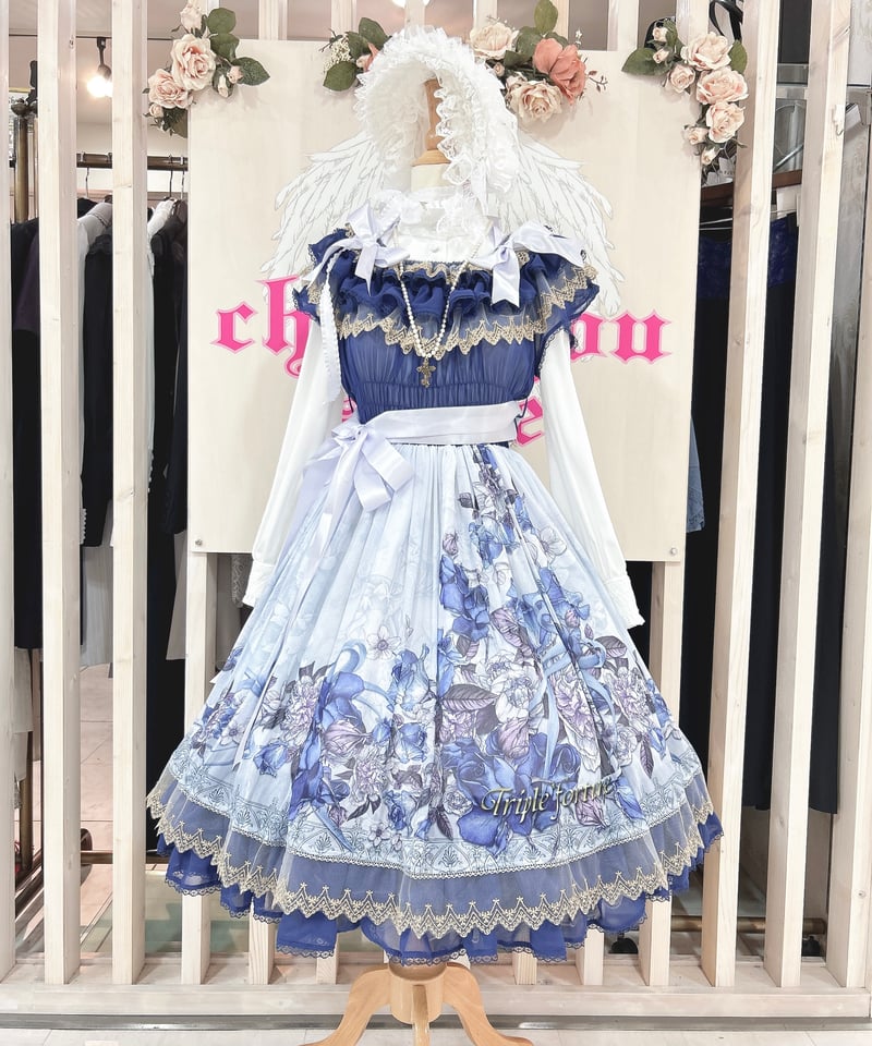 【本日最終日】triple fortune　ゴーストローズ　未着用タグ付き Ghost Rose Shirring OP by Triple Fortune