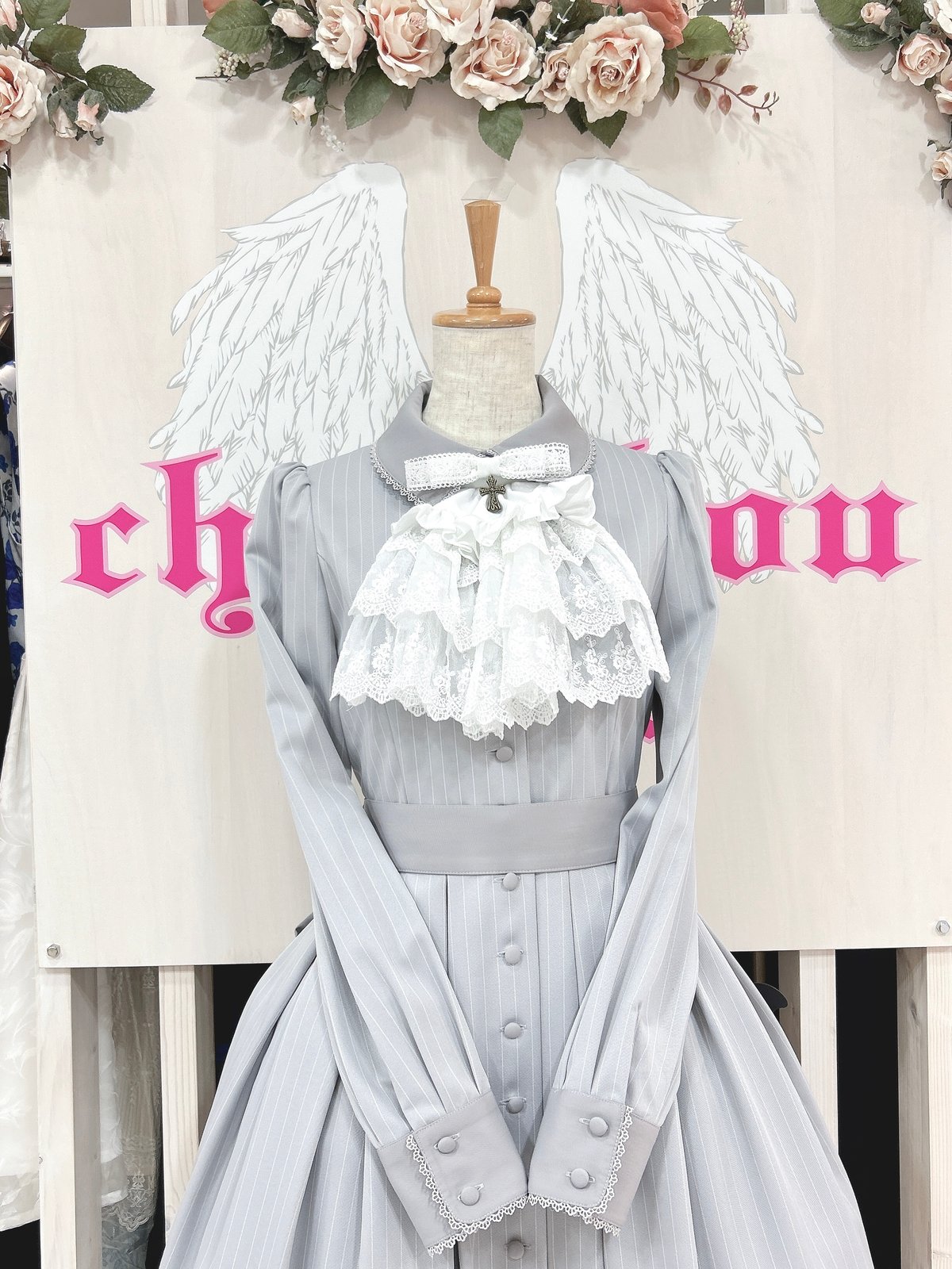 Sheglit／ ストライプタックワンピース（ライトグレー） | chou