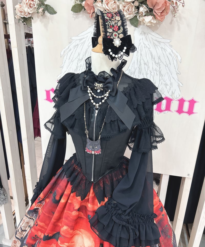 Triple* fortune ／刺繍ヘッドドレス（赤小花） | chou chou ange