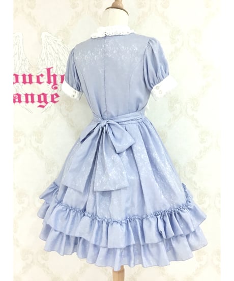 Pina sweetcollection／ローズジャガードワンピース（半袖・  サックス）