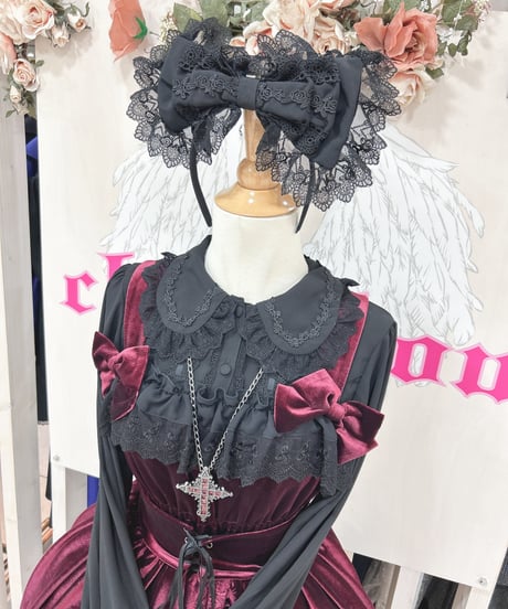 ATELIER-PIERROT／Sweet Lace Ribbon Headband （ブラック）