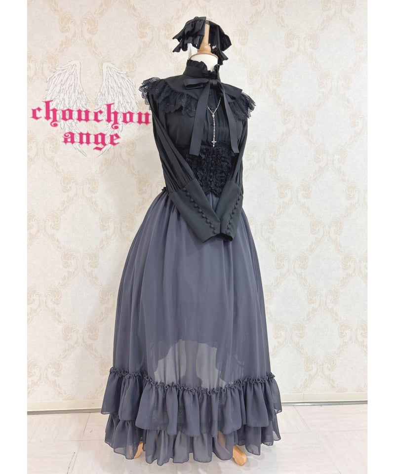 尾州ロリィタ /ヘッドドレス(リボンタイプ)ストライプグレー 尾州ロリィタ /ヘッドドレス(リボンタイプ)ストライプグレー