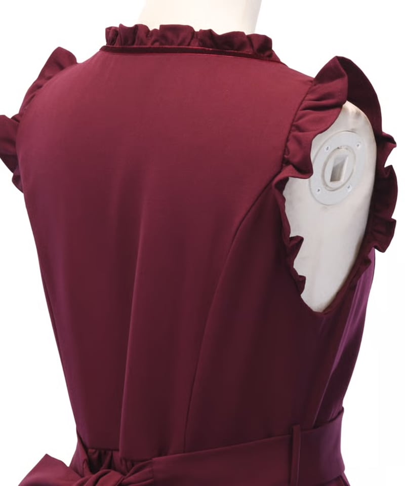 Sheglit／レースアップジャンパースカート（ボルドー） | chou