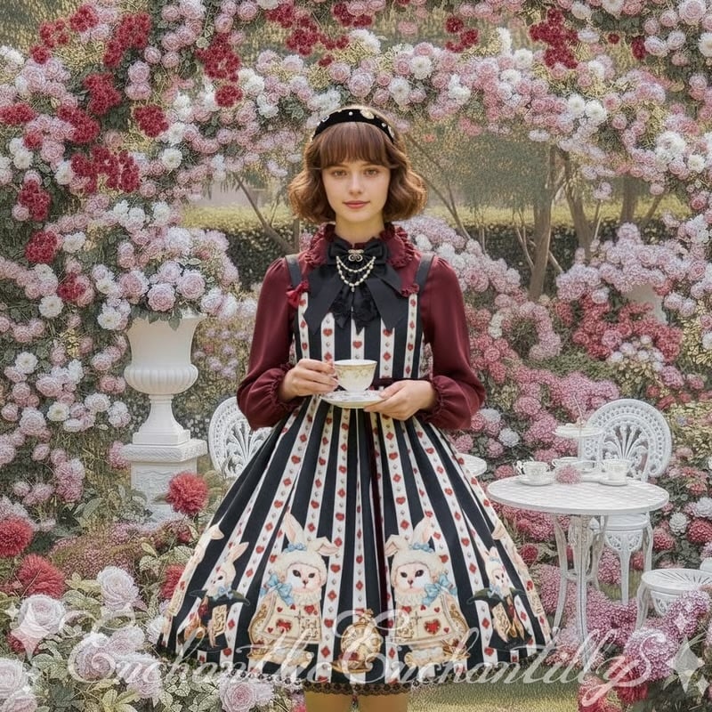 Enchantlic Enchantilly／不思議の国のQueenCat JSK（黒白ストラ