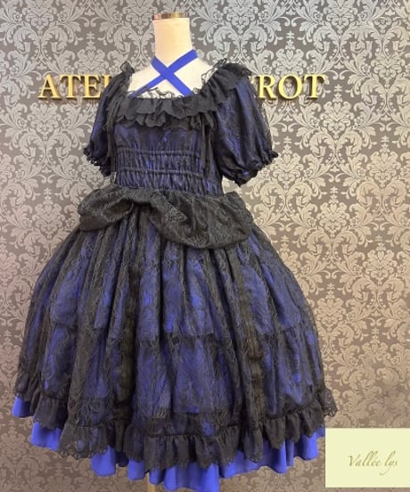 Vallée lys／Mellow Melody Dress（NAVY×BLACK）