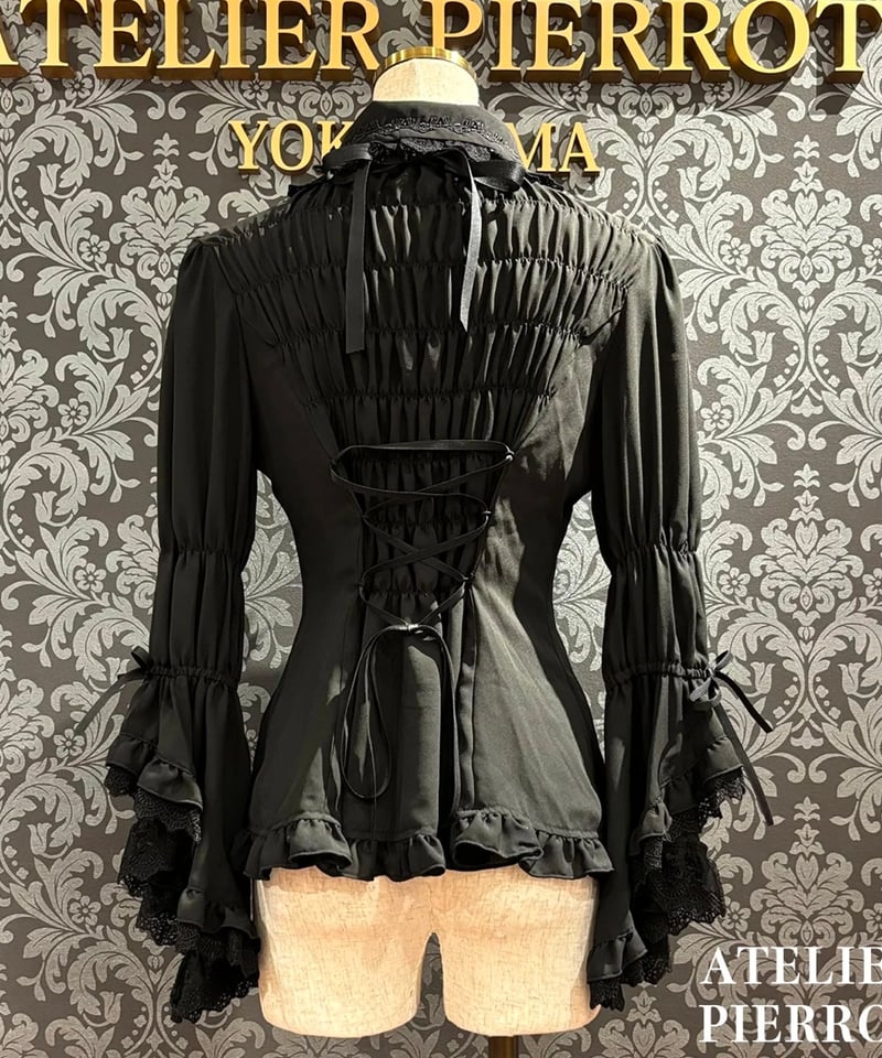 ATELIER-PIERROT／Louise Jabot Half Sleeve Blouse