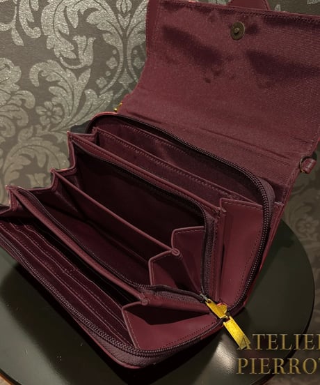 ATELIER-PIERROT／　“Nocturnal Grave” Batwing Wallet Bag（ボルドー）