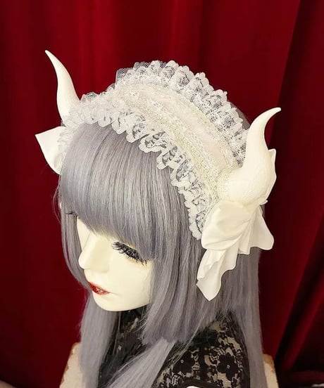 Estrellas / デビルホーンヘッドドレス/白×白