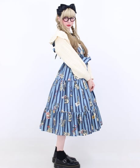 Perla nell' ostrica／Alice in Wonder Glyph Skirt（sax blue）