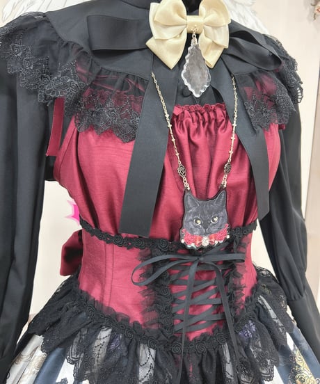 Enchantlic Enchantilly／黒猫のローズちゃん ネックレス（黒・まっすぐな瞳）