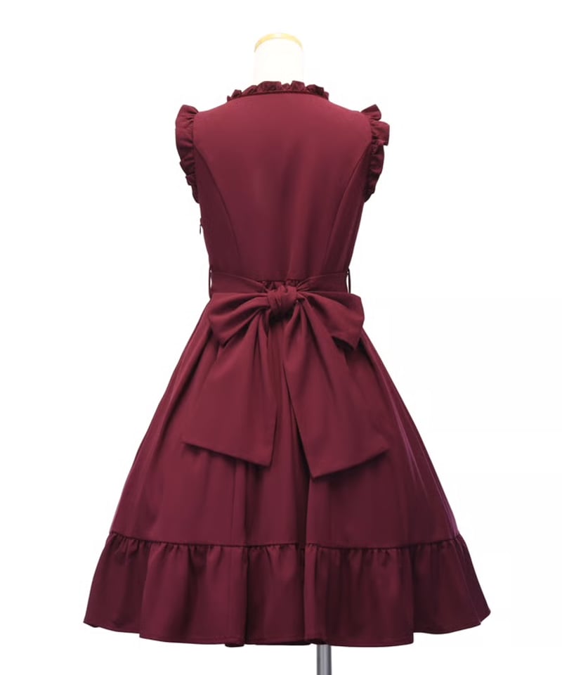 Sheglit／レースアップジャンパースカート（ボルドー） | chou