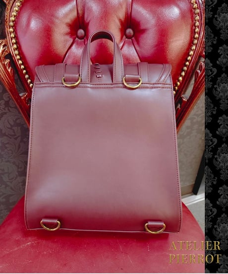 ATELIER PIERROT ／“Nocturnal Grave”Mended Satchel（ボルドー）