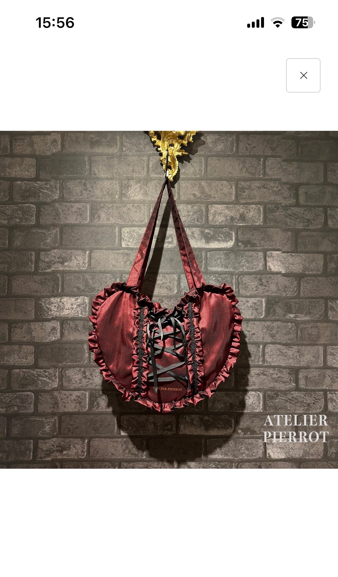 ATELIER-PIERROT／Lace up Ribbon Heart Bag （ ボルドー