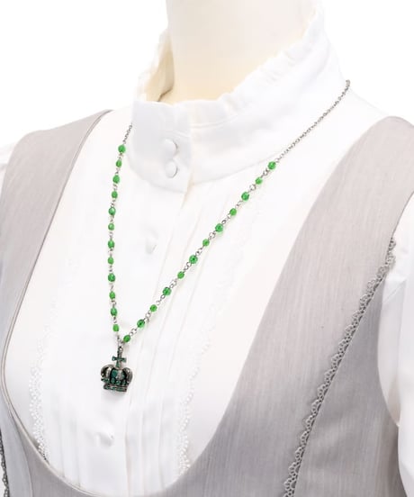 Sheglit／"Noble"クラウンネックレス（シルバー）グリーン