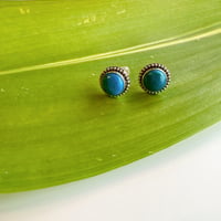 Turquoise  Circle Earrings