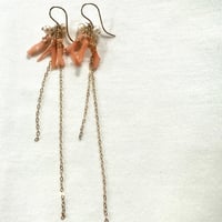 Coral & Pearl Chain Earrings
