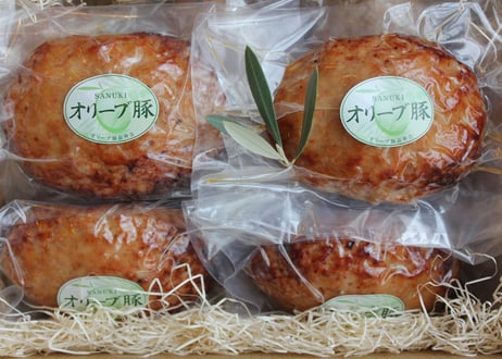 冷凍　オリーブ豚１００％使用ハンバーグ ４個セット