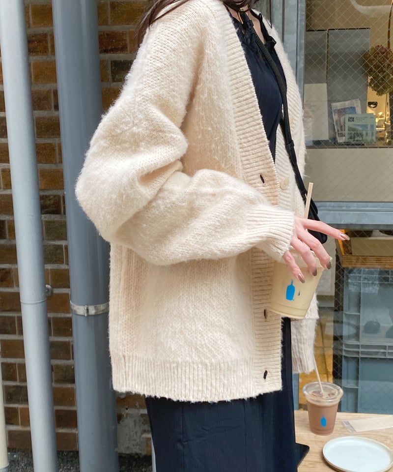 alpaca wool cardigan 【custard ivory】 | cielo