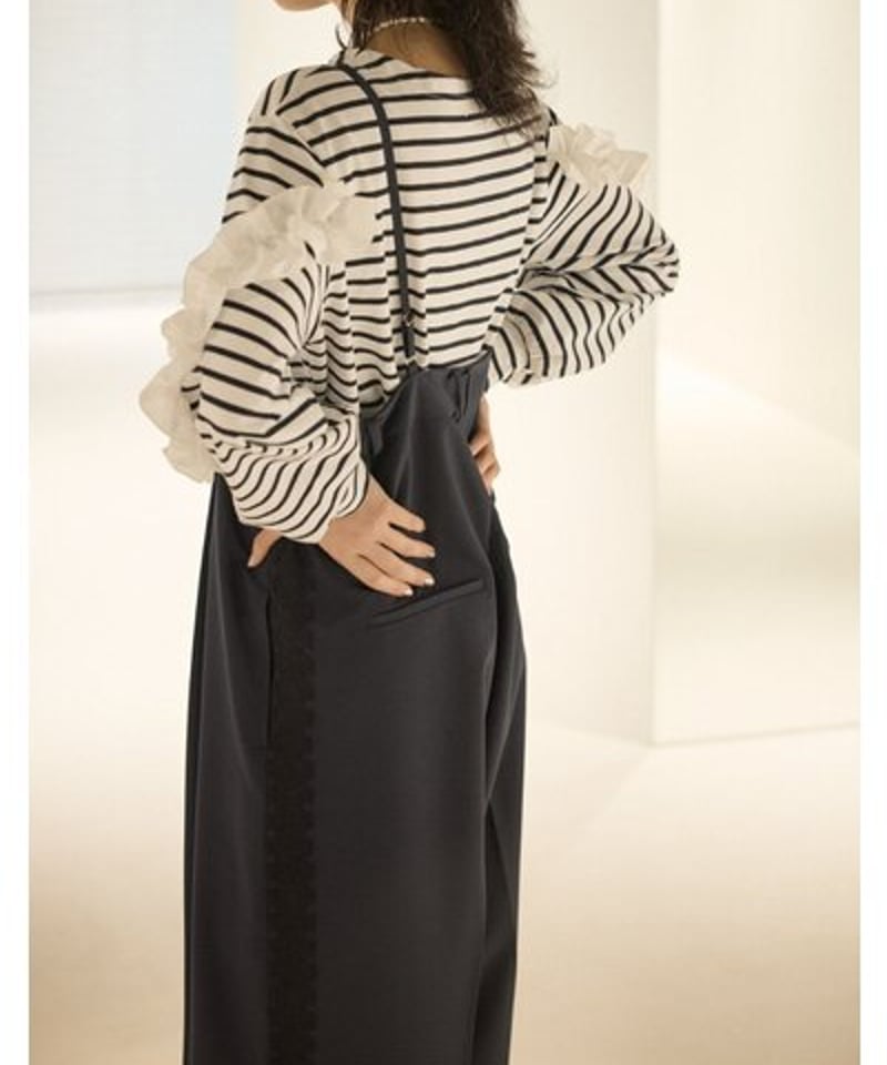 ボーダーフリルスリーブtops 【Mewl ミュール 26春ご予約】 M254-