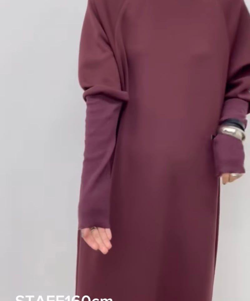 ロング袖リブダンボールワンピース 410-85061 | BlueOnionStore 