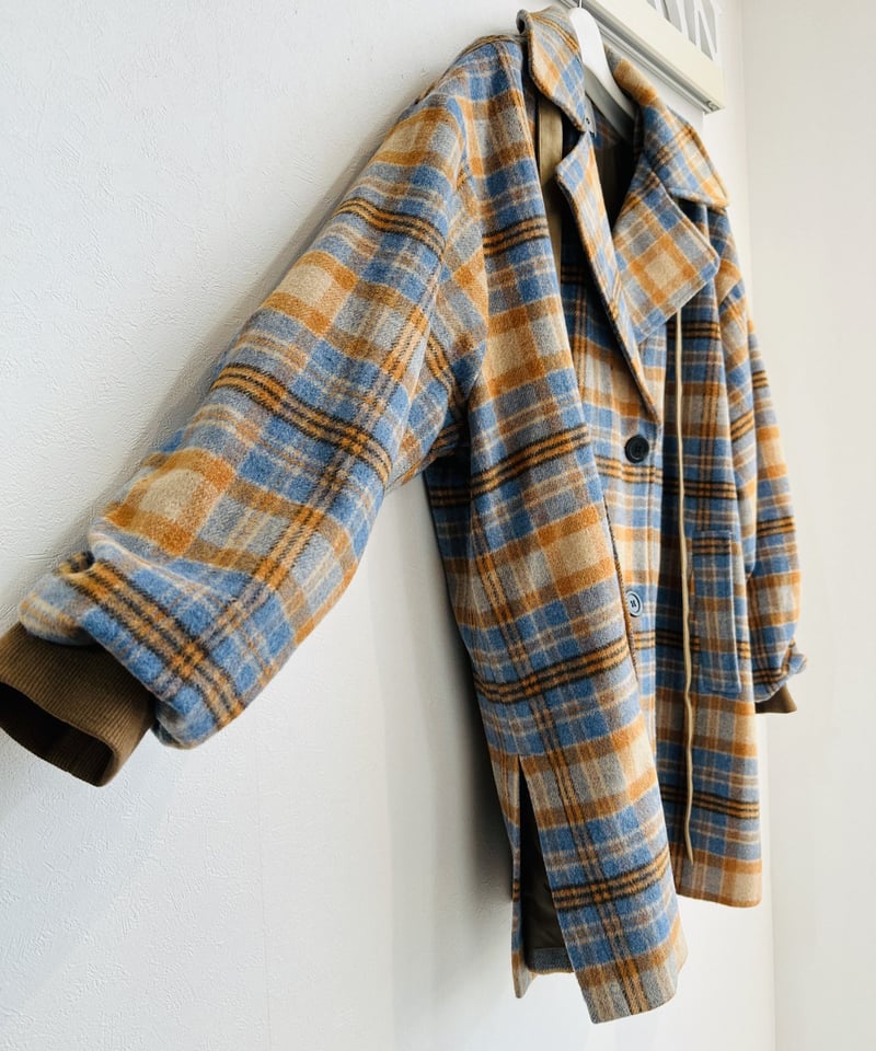ウールチェックオーバーPコート 307149 | BlueOnionStore ウールチェックオーバーPコート 307149 | BlueOnionStore