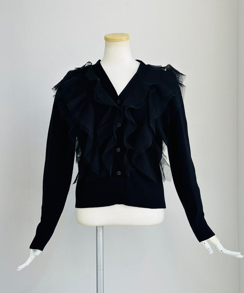 GALENAガレナラクーンニット カーディガン ブラック