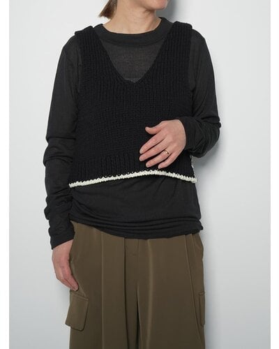 YENN◆YENN イエン ベスト/FREE/ポリエステル/GRY/Y235-11068BT WOOL BUSTIER PO YENN(イエン) / YENN イエン ベスト/FREE/ポリエステル/GRY/Y235
