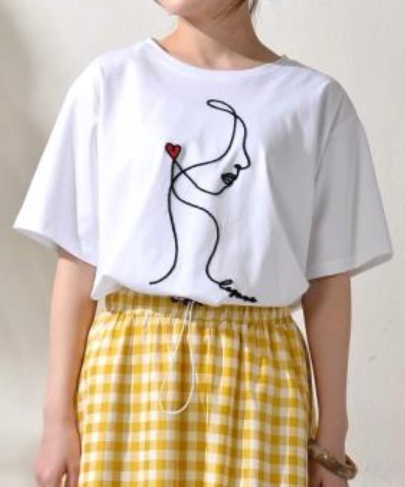 BLANCO ブランコ 24春夏ご予約】 sideways刺繍Tシャツ | Blue