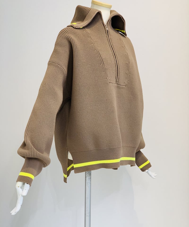 seeset シーセット 22秋冬ご予約】 ラインニットZIPプルオーバー seeset シーセット 22秋冬ご予約】 ラインニットZIPプルオーバー