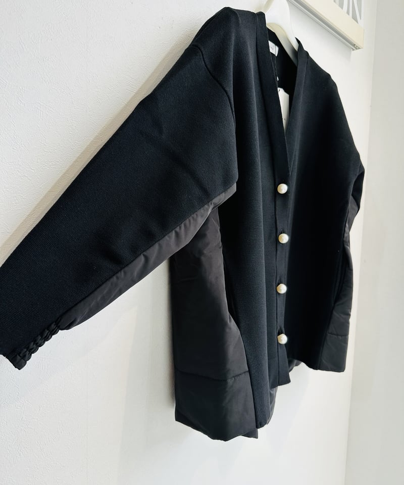 GALENAガレナラクーンニット カーディガン ブラック