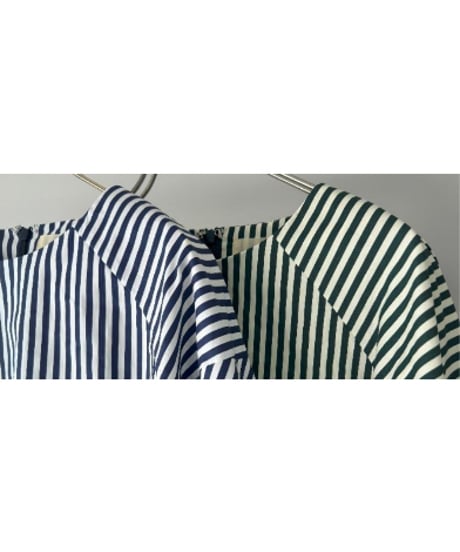 【MARGAUX  マルゴー　25秋ご予約】  ボリュームスリーブstripeブラウス　MG BL - 25090 - A　2507c