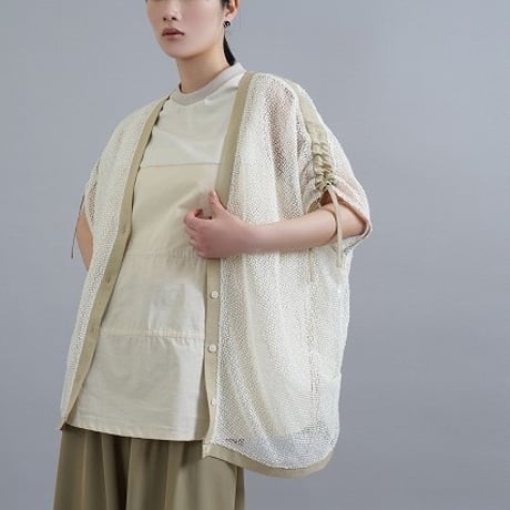 【CYAN tokyo　シアントーキョー　25春夏ご予約】  ネップメッシュフレンチカーデ　501349  2505b