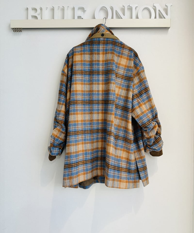 ウールチェックオーバーPコート 307149 | BlueOnionStore ウールチェックオーバーPコート 307149 | BlueOnionStore