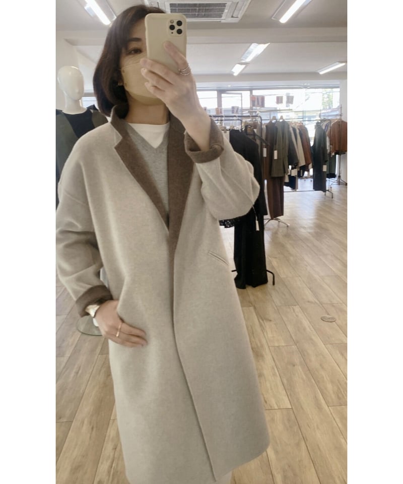 リバー仕立てロングコート 352-84519 | BlueOnionStore リバー仕立てロングコート 352-84519 | BlueOnionStore