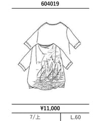 ★オトク早割ご予約★アンカルネ★   スカーフプリントTシャツ  604019 604020 uncarnet 017-2607