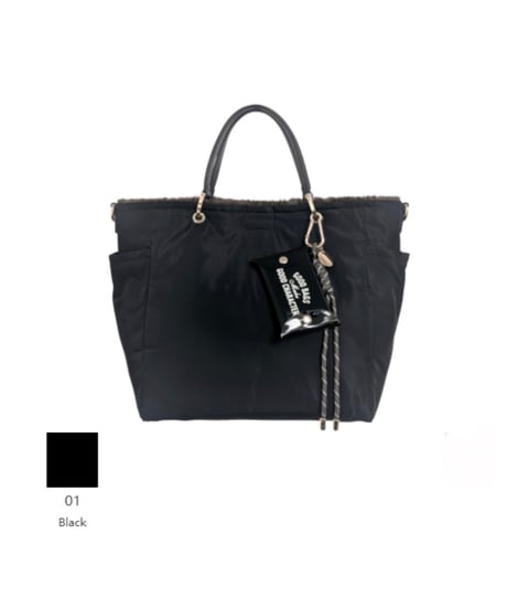 STORY★オトク早割ご予約★  PL × FU REVERSIBLE TOTE M ポリエステルxファー リバーシブル トートM