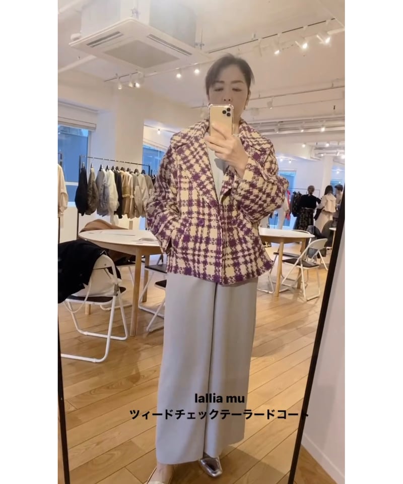 Lallia Mù ラリア・ムー 24秋ご予約】 ツイードチェックテーラード 
