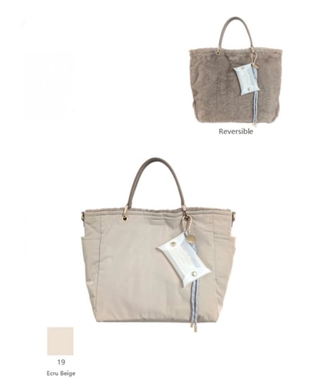 STORY★オトク早割ご予約★  PL × FU REVERSIBLE TOTE M ポリエステルxファー リバーシブル トートM