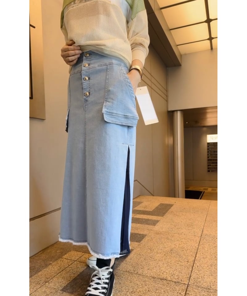 Lallia Mù ラリア・ムー 25春夏ご予約】 アウトポケットデニムスカート  