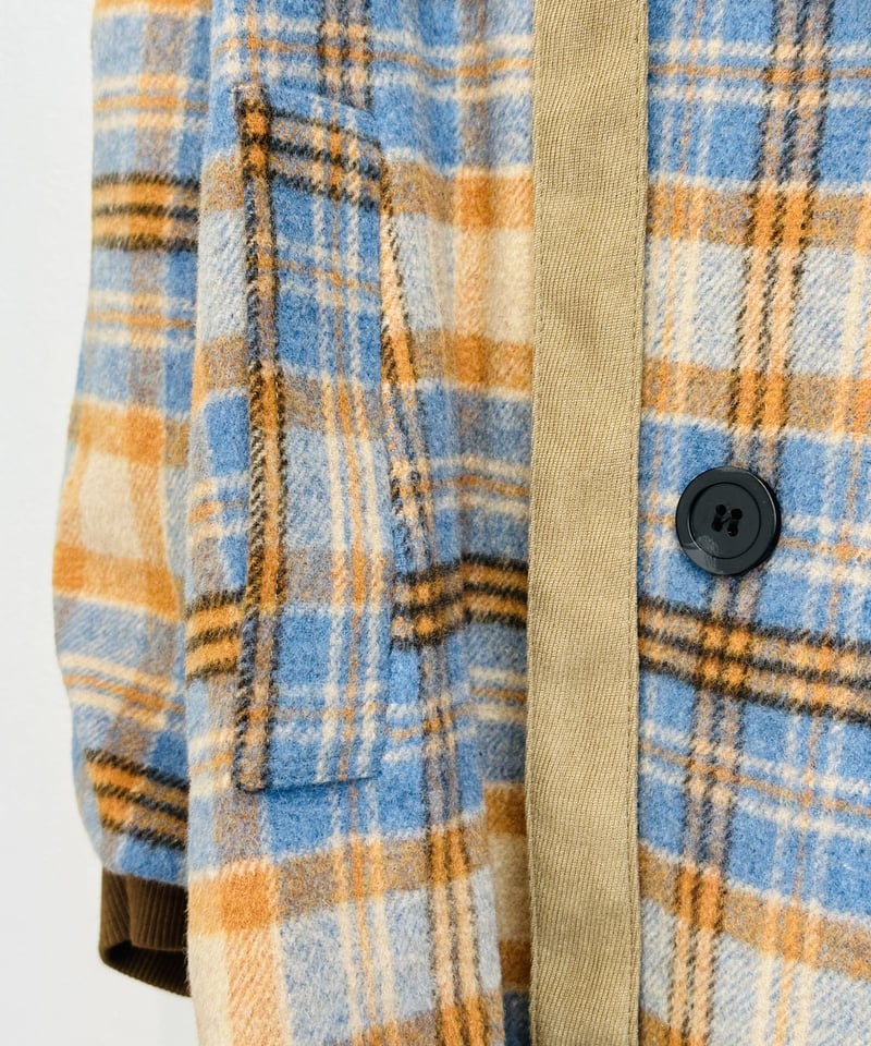 ウールチェックオーバーPコート 307149 | BlueOnionStore ウールチェックオーバーPコート 307149 | BlueOnionStore