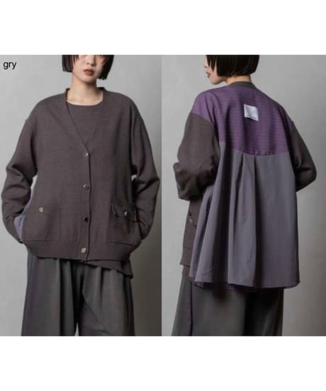 ★オトク早割ご予約★《マルシャルテル》　Knit-combination Cardigan  ZMT 264 KN 322 marechal terre 2609
